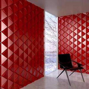 دیوار سه بعدی پترن با طرح مربع قرمز