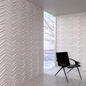 دیوار سه بعدی پترن با طرح موجی عمودی با رنگ سفید