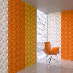 دیوار سه بعدی پترن با رنگ نارنجی /زرد /سفید