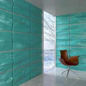 دیوار سه بعدی پترن با طرح مربع بزرگ آبی