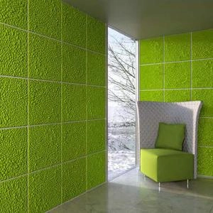 دیوار سه بعدی پترن   با طرح مربع رنگ سبز