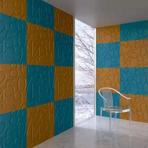 ابجکت 3d دیواری سه بعدی با رنگ آبی /زرد