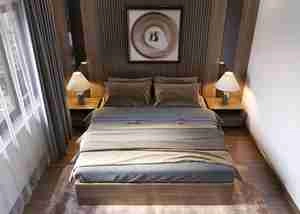 طراحی داخلی اتاق خواب مدرن با چوب از اسکچاپ