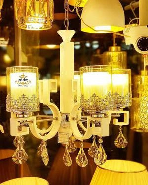 لوستر طرح چوب ۶۲۵/۵ سفید کروم" نوع لامپ: سرپیچ بزرگ E27 " نوردهی عالی