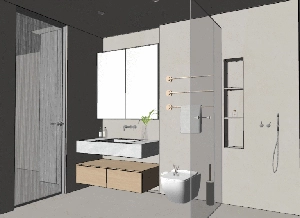 طراحی داخلی فضای حمام و سرویس بهداشتی مدرن برای اسکچاپ