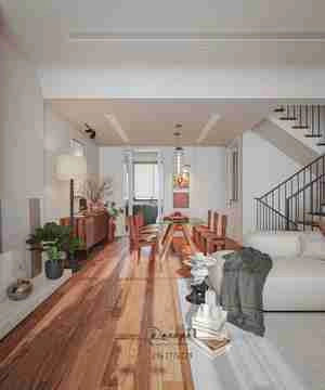 طراحی داخلی نشیمن و آشپزخانه و ناهارخوری با تم کریسمس برای اسکچاپ