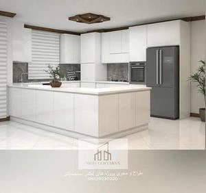 آشپزخانه مدرن با رنگ بندی سفید