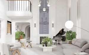 طراحی دکوراسیون ویلا تبریز تم سفید دوبلکس