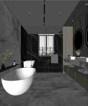 طراحی لوکس و آرامشبخش در حمام مدرن برای اسکچاپ