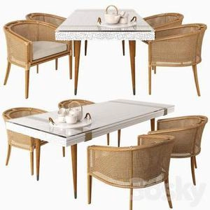 میز صندلی چوبی بامبو Mcguire dining set