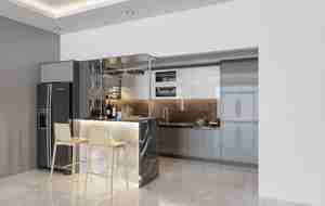طراحی آشپزخانه مدرن و لوکس برای اسکچاپ