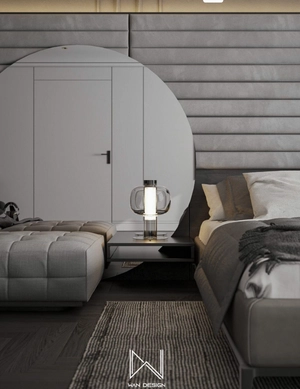 طراحی داخلی اتاق خواب لوکس و مدرن تم خاکستری 47 برای اسکچاپ