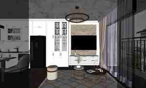 طراحی نشیمن و آشپزخانه مدرن و چشم‌نواز برای اسکچاپ