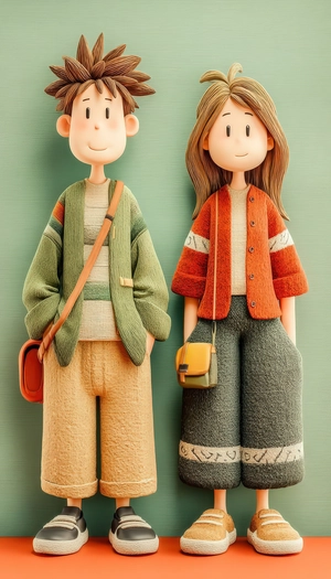 پسر و دختر نقاشی کارتونی