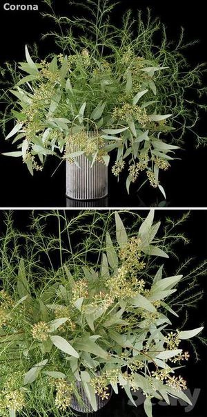 گلدون با گلهای وحشی 3d