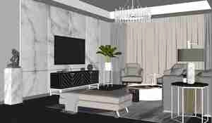 طراحی داخلی فضای نشیمن مدرن برای اسکچاپ