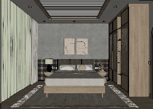 طراحی اتاق خواب مینیمال برای اسکچاپ