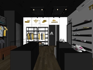 طراحی داخلی فروشگاه لوازم ورزشی برای اسکچاپ