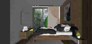 طراحی داخلی اتاق خواب مدرن برای اسکچاپ