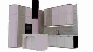 طراحی کابینت آشپزخانه با جزیره آرک