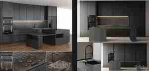 دو مدل صحنه داخلی مدرن با چوب مشکی