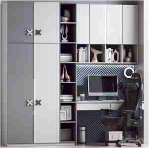 کمد دیواری با دستگیره ضربدری و میز تحریر دیواری