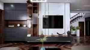 طراحی داخلی فضای نشیمن با تم چوب برای اسکچاپ