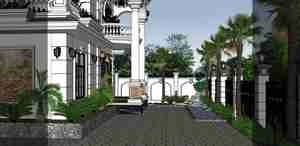 طراحی ویلا و محوطه مدرن برای اسکچاپ