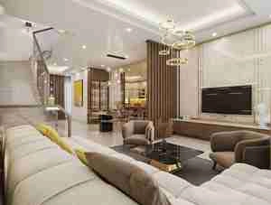 طراحی داخلی نشیمن و آشپزخانه مدرن برای اسکچاپ