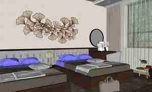 هماهنگی رنگ‌ها و سادگی در طراحی اتاق خواب مدرن برای اسکچاپ