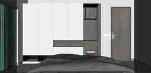 طراحی داخلی نشیمن و اتاق خواب مدرن و شیک برای اسکچاپ