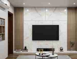 طراحی داخلی آشپزخانه و نشیمن مینیمال و کوچک تم کرم و سفید 98 برای اسکچاپ