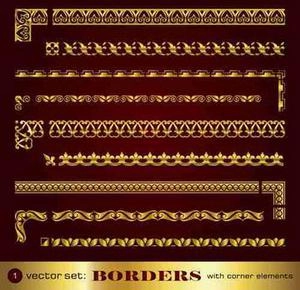 وکتور پترن برای قاب های کلاسیک و طلایی Golden border and corner ai