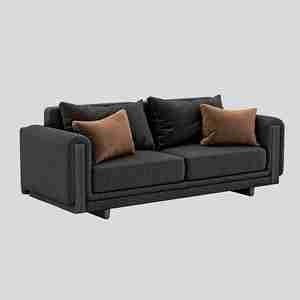 مبل دو نفره رنگ مشکی با کوسن Roche Bobois Underline Sofa