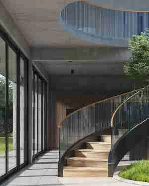 طراحی نما و داخلی ویلا مدرن در دل جنگل برای اسکچاپ