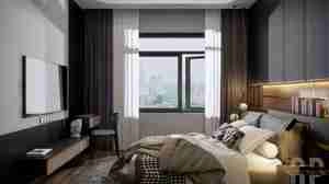 طراحی داخلی فضای اتاق خواب مستر مدرن و شیک برای اسکچاپ