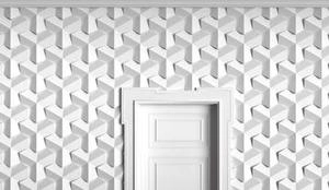پترن  سه بعدی دیوار طرحدار بارنگ سفید