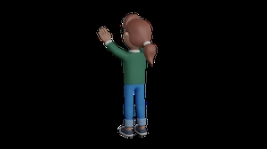 دختر  3d در حال بالا پریدن