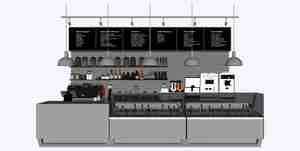 طراحی ویترین و پیشخوان بستنی فروشی برای اسکچاپ