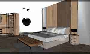 طراحی داخلی اتاق خواب مدرن برای اسکچاپ