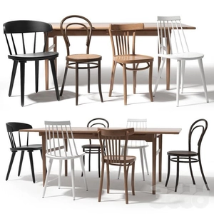 ست میز و صندلی Thonet and IKEA chairs set