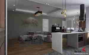 طراحی داخلی فضای نشیمن و پذیرایی برای اسکچاپ