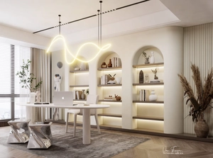 طراحی فضا داخلی اتاق کار مدرن و مینیمال برای اسکچاپ