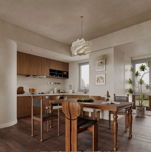 طراحی دکوراسیون با تم چوب شهرک غرب