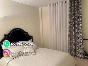 پرده ترکیبی طرح دار و ساده