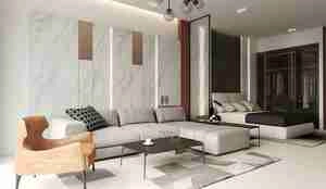 طراحی فضای نشیمن لوکس و مدرن برای اسکچاپ