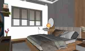 طراحی داخلی اتاق خواب مستر و کودک برای اسکچاپ