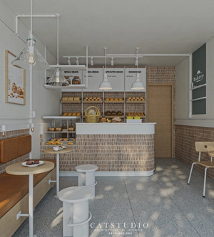 طراحی داخلی شیرینی‌فروشی و کافی شاپ برای اسکچاپ