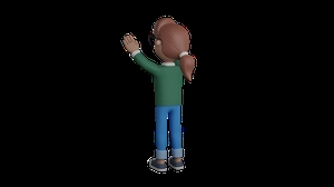 ابجکت دختر  3d در حال اشاره