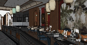 طراحی داخلی فضای رستوران برای اسکچاپ